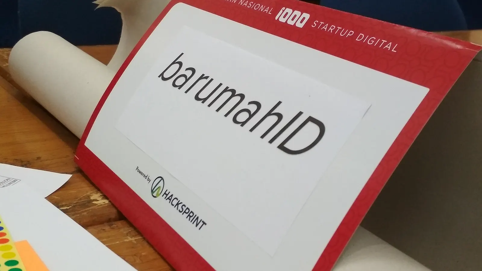 Papan nama barumahID di hackathon Gerakan Nasional 1000 Startup Digital