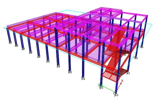 Model struktur gedung restoran baja